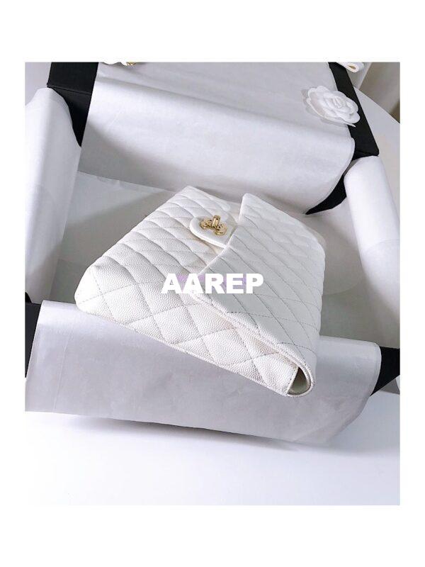 Replica Chanel CF Flap Quilted Caviar Clutch Bag White (Limited) 6