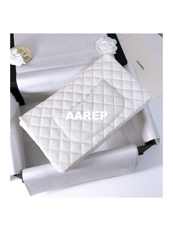 Replica Chanel CF Flap Quilted Caviar Clutch Bag White (Limited) 7