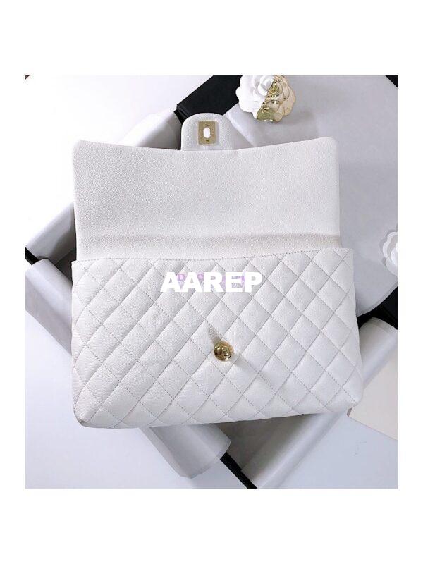 Replica Chanel CF Flap Quilted Caviar Clutch Bag White (Limited) 8