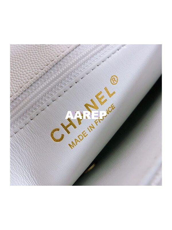 Replica Chanel CF Flap Quilted Caviar Clutch Bag White (Limited) 10