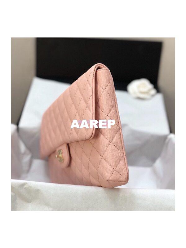 Replica Chanel CF Flap Quilted Caviar Clutch Bag Light Pink (Limited) 6