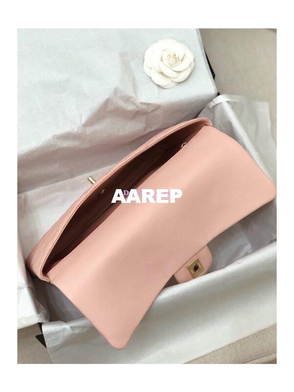 Replica Chanel CF Flap Quilted Caviar Clutch Bag Light Pink (Limited) 7