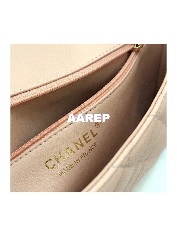 Replica Chanel CF Flap Quilted Caviar Clutch Bag Light Pink (Limited) 8