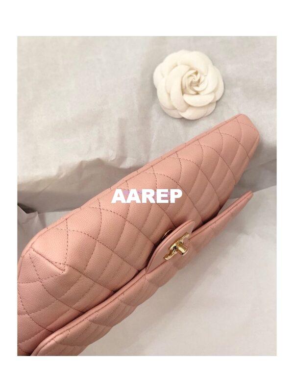 Replica Chanel CF Flap Quilted Caviar Clutch Bag Light Pink (Limited) 9