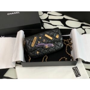 Replica Chanel 21s Lucky Charm 31 Rue Cambon Paris Classic Flap Phone Holder With Chain Lambskin Bag AP2096 Black