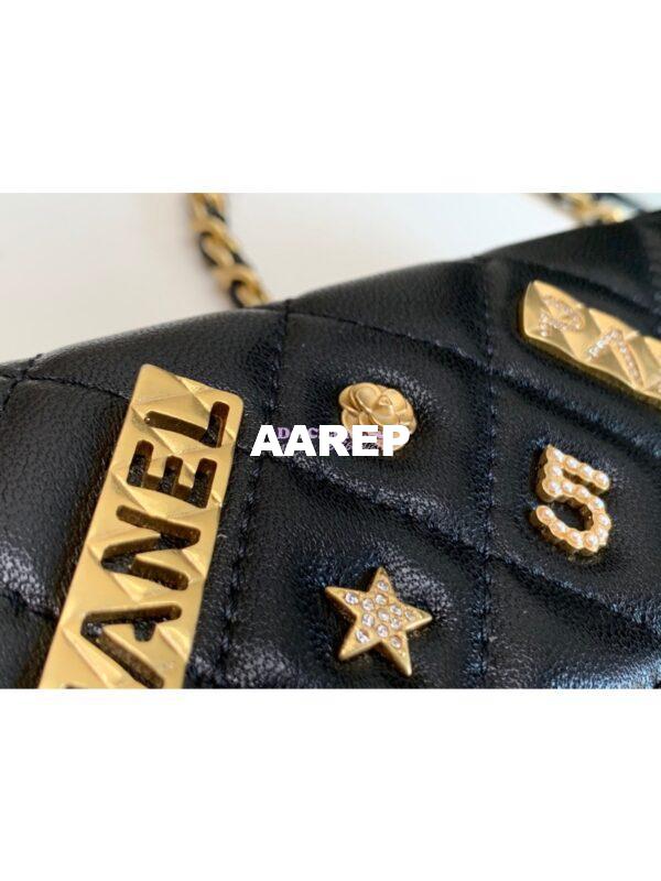 Replica Chanel 21s Lucky Charm 31 Rue Cambon Paris Classic Flap Phone Holder With Chain Lambskin Bag AP2096 Black 5