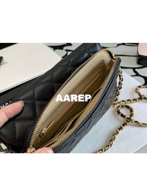Replica Chanel 21s Lucky Charm 31 Rue Cambon Paris Classic Flap Phone Holder With Chain Lambskin Bag AP2096 Black 9