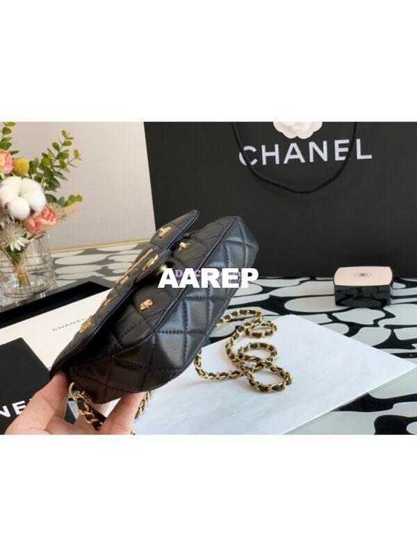 Replica Chanel 21s Lucky Charm 31 Rue Cambon Paris Classic Flap Phone Holder With Chain Lambskin Bag AP2096 Black 11