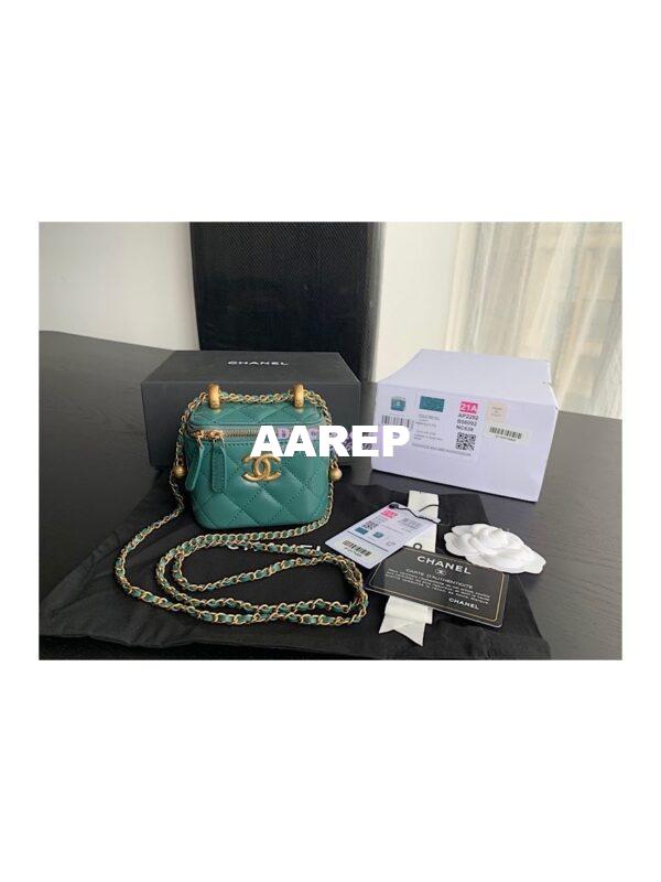 Replica Chanel Small Vanity With Chain AP2292 Green