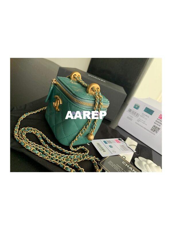 Replica Chanel Small Vanity With Chain AP2292 Green 2