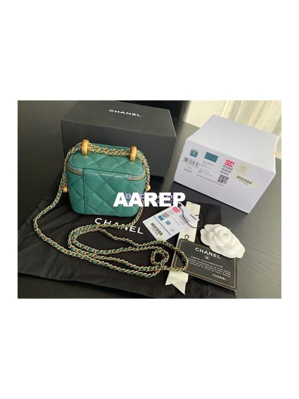 Replica Chanel Small Vanity With Chain AP2292 Green 7
