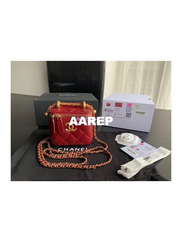Replica Chanel Small Vanity With Chain AP2292 Red 3