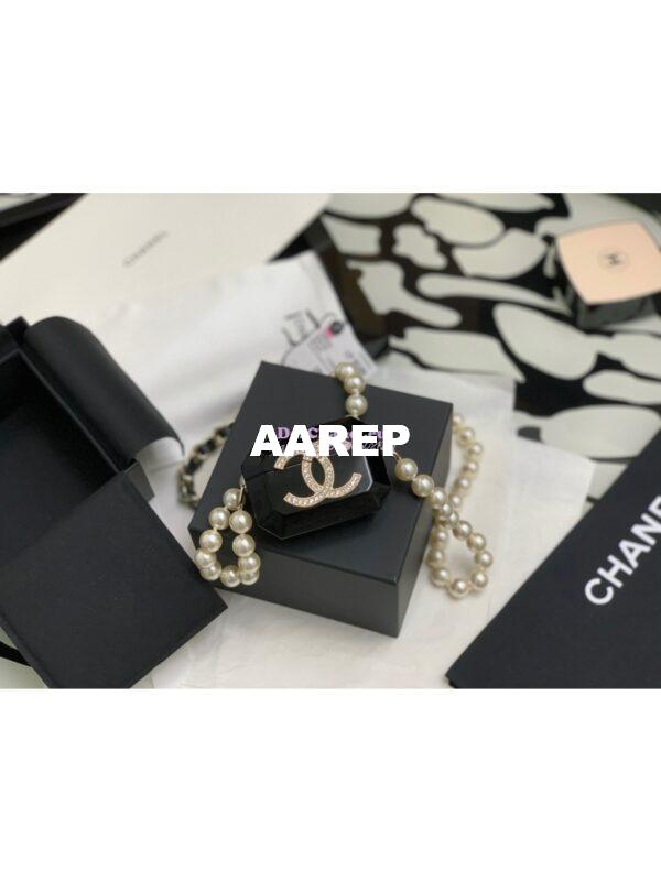 Replica Chanel Resin Airpods Case Pro Necklace AB6425 Black