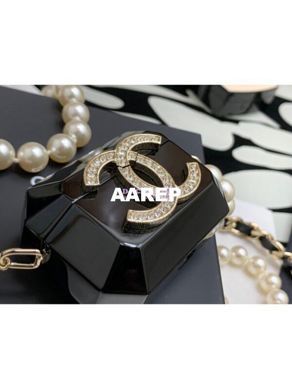 Replica Chanel Resin Airpods Case Pro Necklace AB6425 Black 2