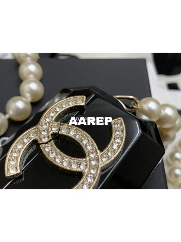 Replica Chanel Resin Airpods Case Pro Necklace AB6425 Black 3
