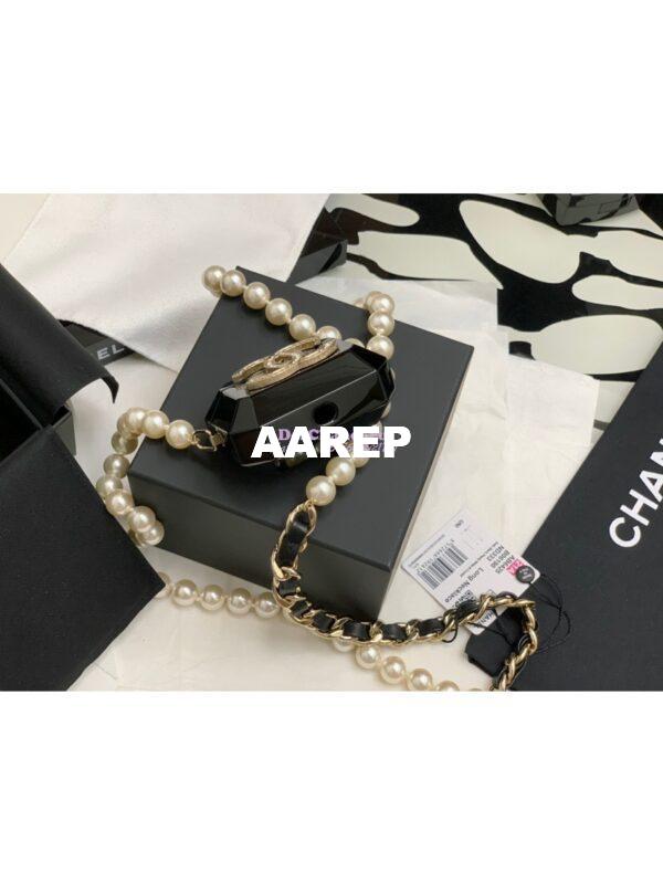 Replica Chanel Resin Airpods Case Pro Necklace AB6425 Black 6