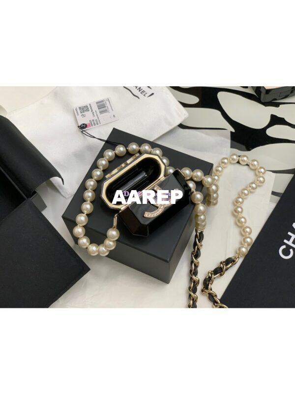 Replica Chanel Resin Airpods Case Pro Necklace AB6425 Black 8