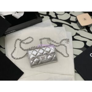 Replica Chanel Classic Belt Bag Metallic Lambskin Silver AP1983