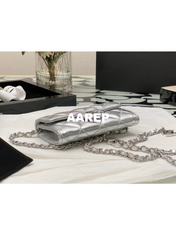 Replica Chanel Classic Belt Bag Metallic Lambskin Silver AP1983 5