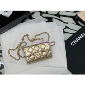 Replica Chanel Classic Belt Bag Metallic Lambskin Gold AP1983