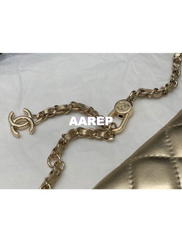 Replica Chanel Classic Belt Bag Metallic Lambskin Gold AP1983 3