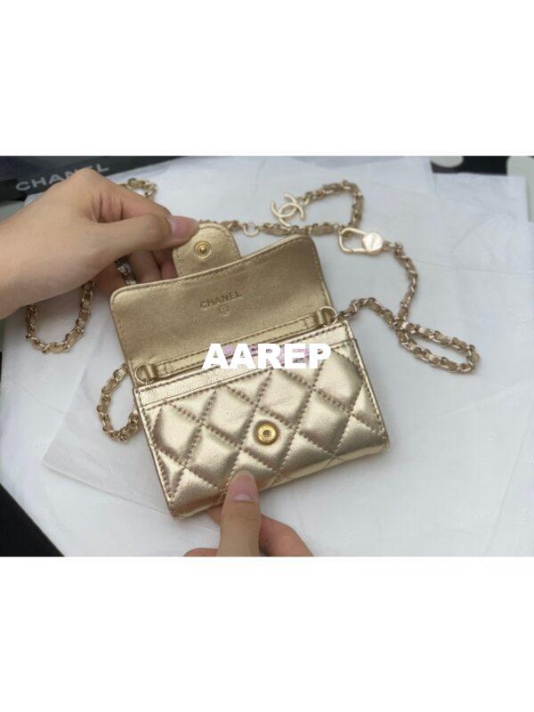 Replica Chanel Classic Belt Bag Metallic Lambskin Gold AP1983 5