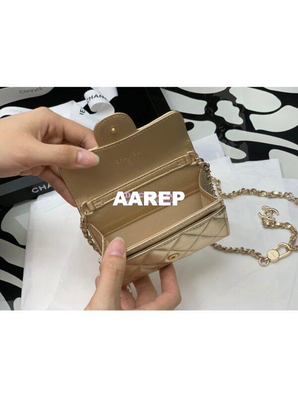 Replica Chanel Classic Belt Bag Metallic Lambskin Gold AP1983 6