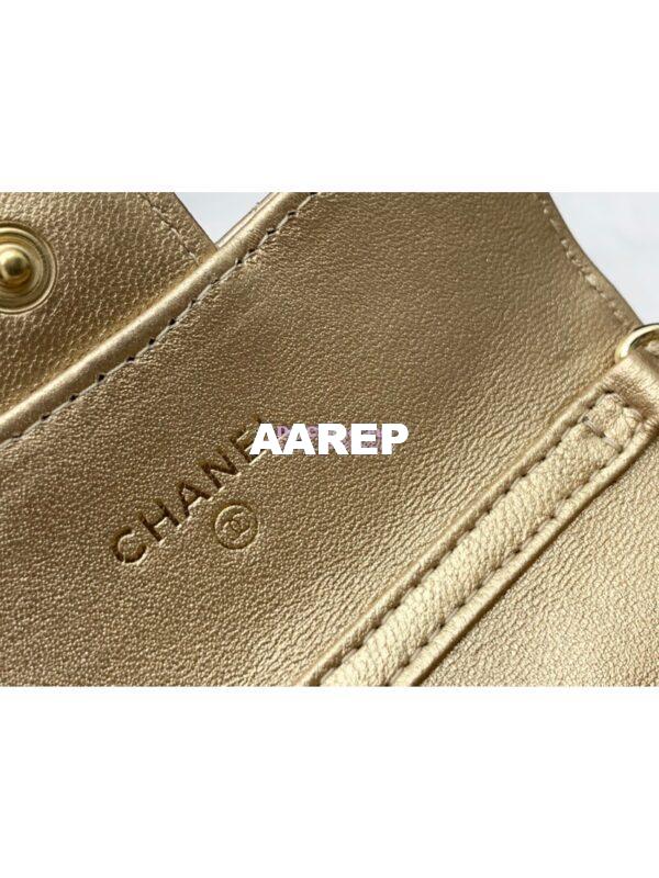 Replica Chanel Classic Belt Bag Metallic Lambskin Gold AP1983 8