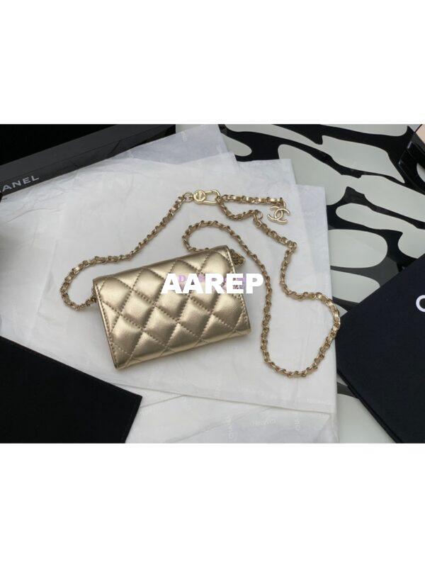Replica Chanel Classic Belt Bag Metallic Lambskin Gold AP1983 9
