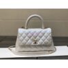 Replica Chanel Pearl Chain Mini Lambskin Drawstring Bag AS2529 White