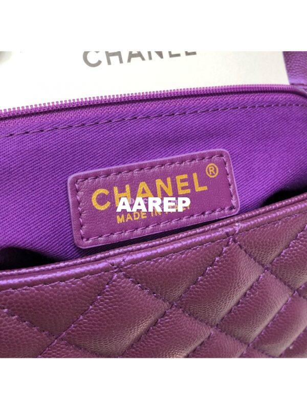 Replica Chanel Coco Iridescent Grained Calfskin Flap Bag with Shining Gold Hardware 92990 92991 Purple 19