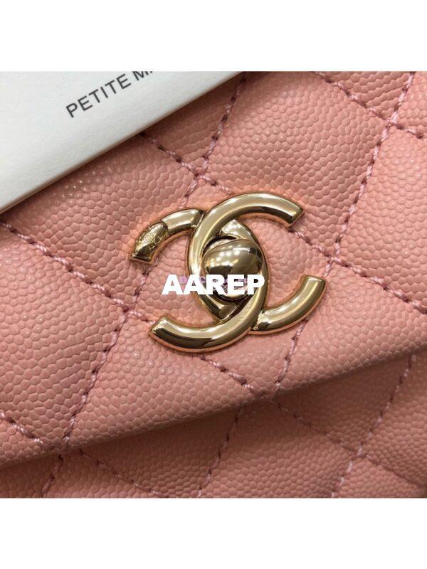 Replica Chanel Coco Grained Calfskin Flap Bag with Shining Gold Hardware 92990 92991 Light Pink 7