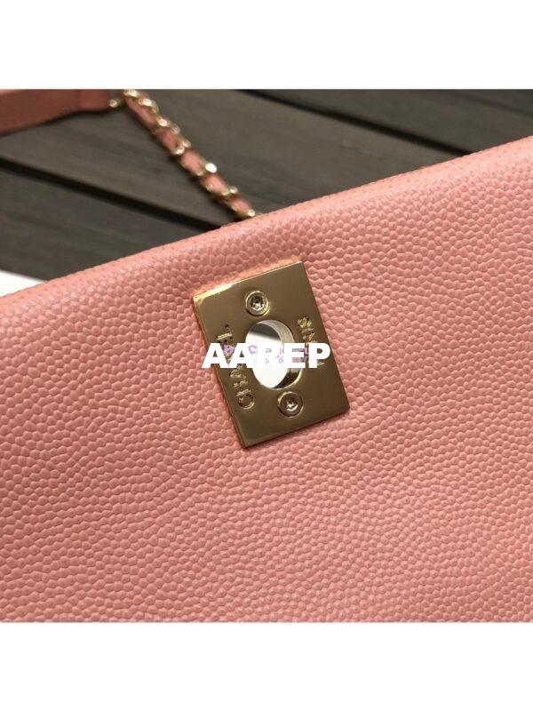 Replica Chanel Coco Grained Calfskin Flap Bag with Shining Gold Hardware 92990 92991 Light Pink 8