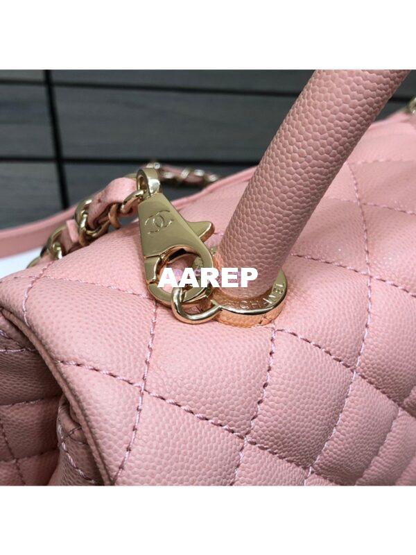 Replica Chanel Coco Grained Calfskin Flap Bag with Shining Gold Hardware 92990 92991 Light Pink 13