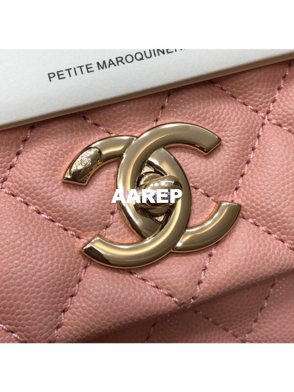 Replica Chanel Coco Grained Calfskin Flap Bag with Shining Gold Hardware 92990 92991 Light Pink 14