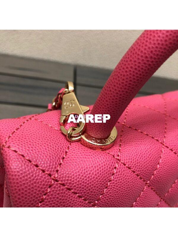 Replica Chanel Coco Grained Calfskin Flap Bag with Shining Gold Hardware 92990 92991 Pink 8