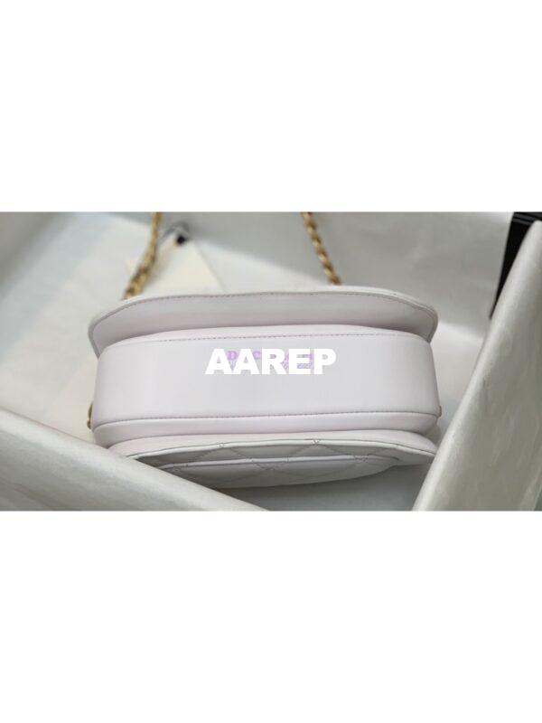 Replica Chanel Mini Round Messenger Bag in White Calfskin AS2484 7