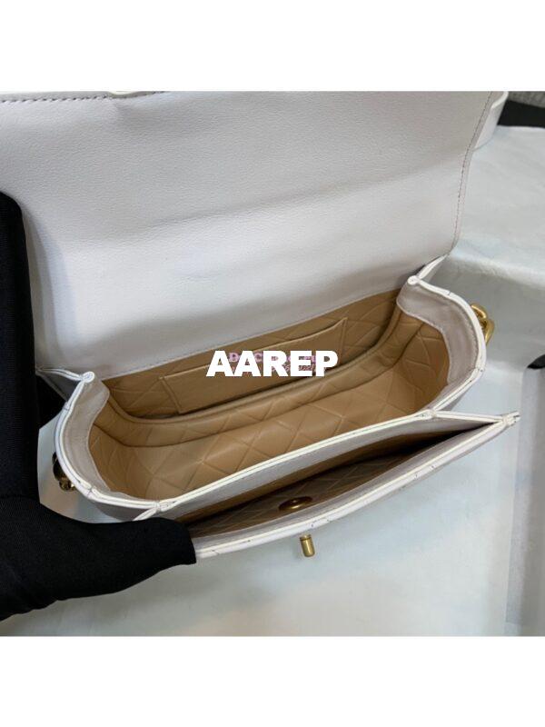 Replica Chanel Mini Round Messenger Bag in White Calfskin AS2484 9
