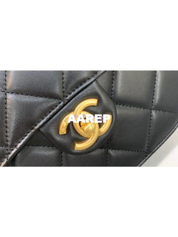 Replica Chanel Mini Round Messenger Bag in Black Calfskin AS2484 4