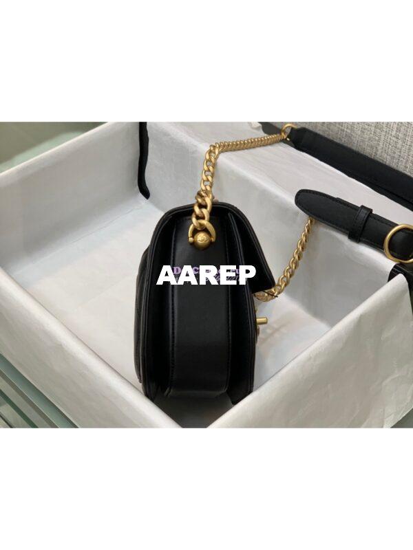 Replica Chanel Mini Round Messenger Bag in Black Calfskin AS2484 7