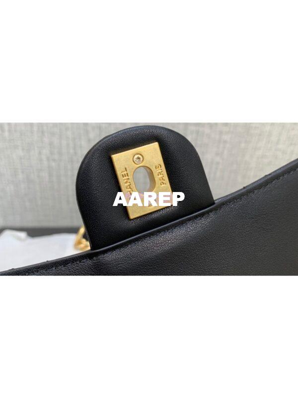 Replica Chanel Mini Round Messenger Bag in Black Calfskin AS2484 9