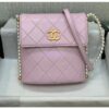 Replica Chanel Mini Classic Flap CF Bag 17cm in Iridescent Lambskin Beige 2