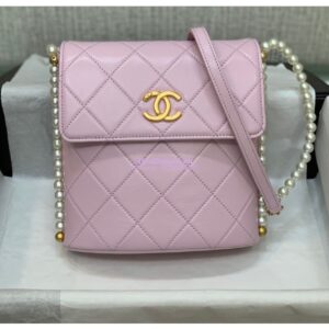 Replica Chanel Small Hobo Bag with Pearl Chain AS2503 Light Pink