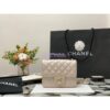 Replica Chanel Quilted Mini Classic Flap CF Bag 20cm in Iridescent Lambskin Beige 2