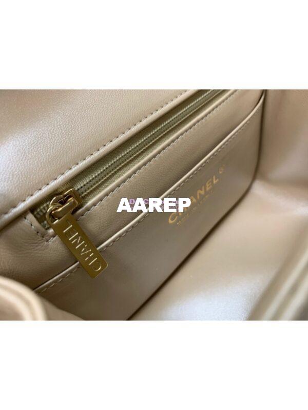 Replica Chanel Mini Classic Flap CF Bag 17cm in Iridescent Lambskin Beige 8