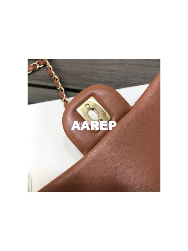 Replica Chanel Mini Classic Flap CF Bag 17cm in Lambskin Brown 10