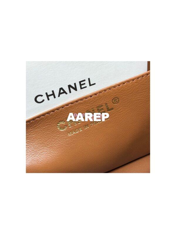 Replica Chanel Mini Classic Flap CF Bag 17cm in Lambskin Brown 12