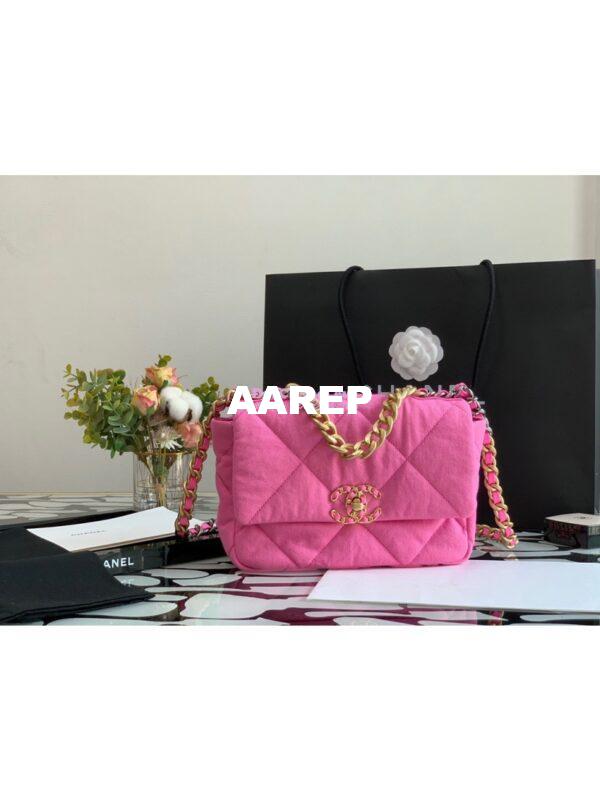 Replica Chanel 19 Flap Bag AS1160 AS1161 Denim Pink
