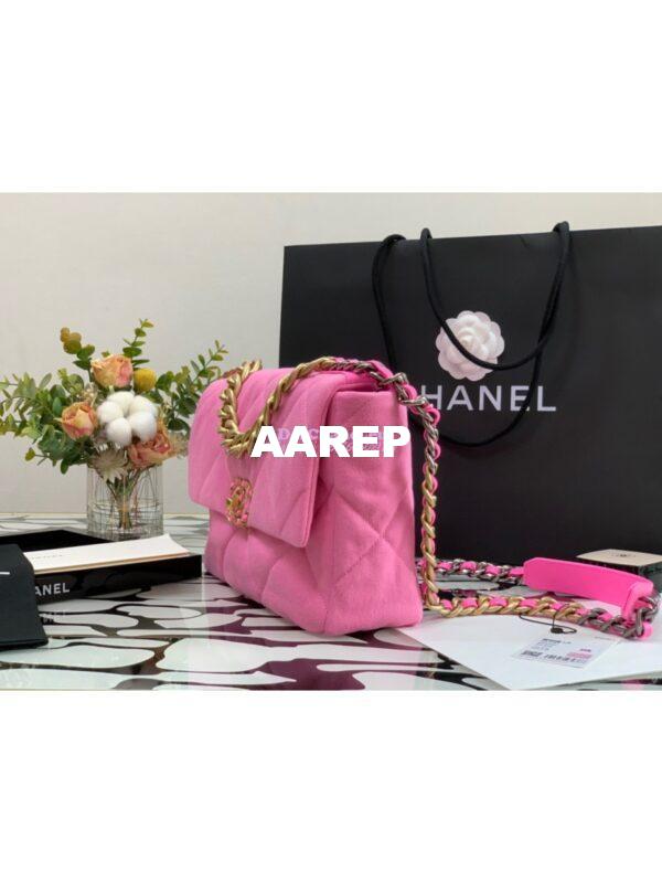 Replica Chanel 19 Flap Bag AS1160 AS1161 Denim Pink 11