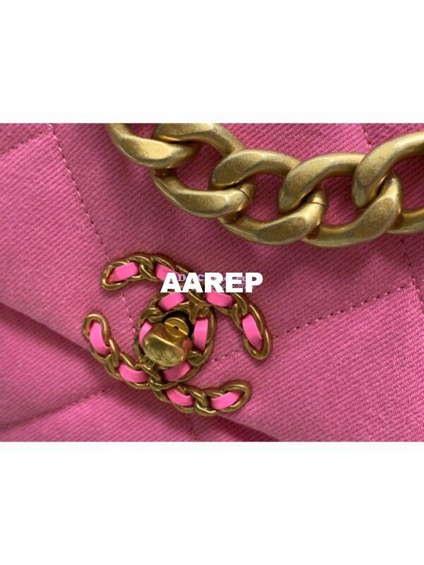 Replica Chanel 19 Flap Bag AS1160 AS1161 Denim Pink 12